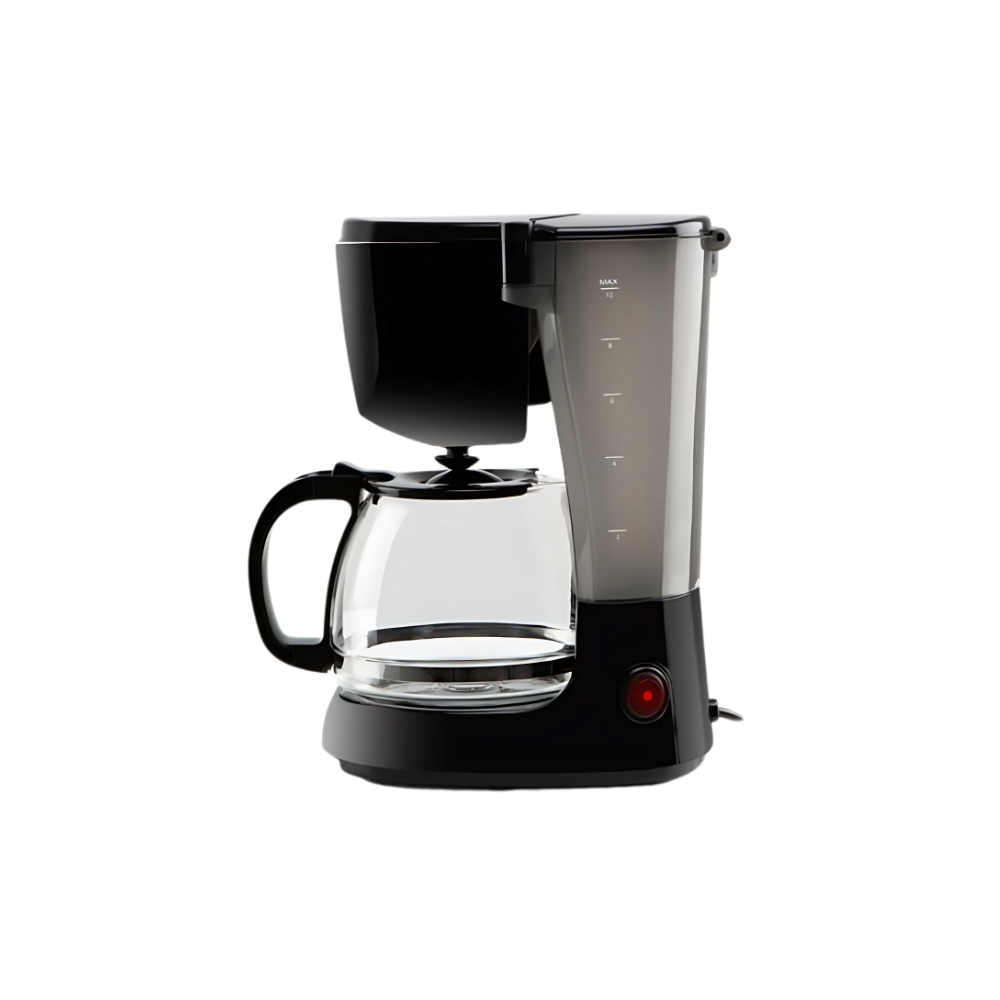 Image of Orbegozo Drip Coffee Machine, black, with a 12-cup capacity, side view